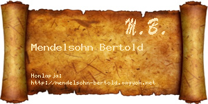 Mendelsohn Bertold névjegykártya